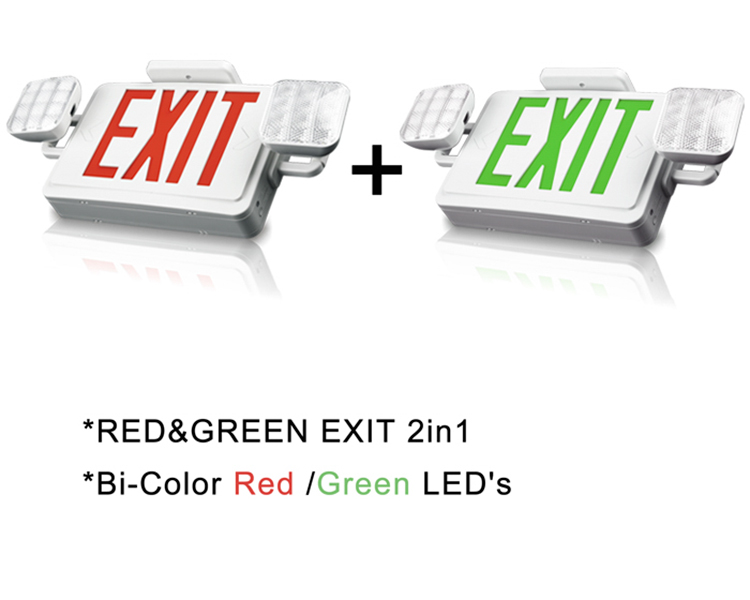 JLEC2BCW-BI-Color LED-Combo-Ausgangsschild mit LED-Köpfen